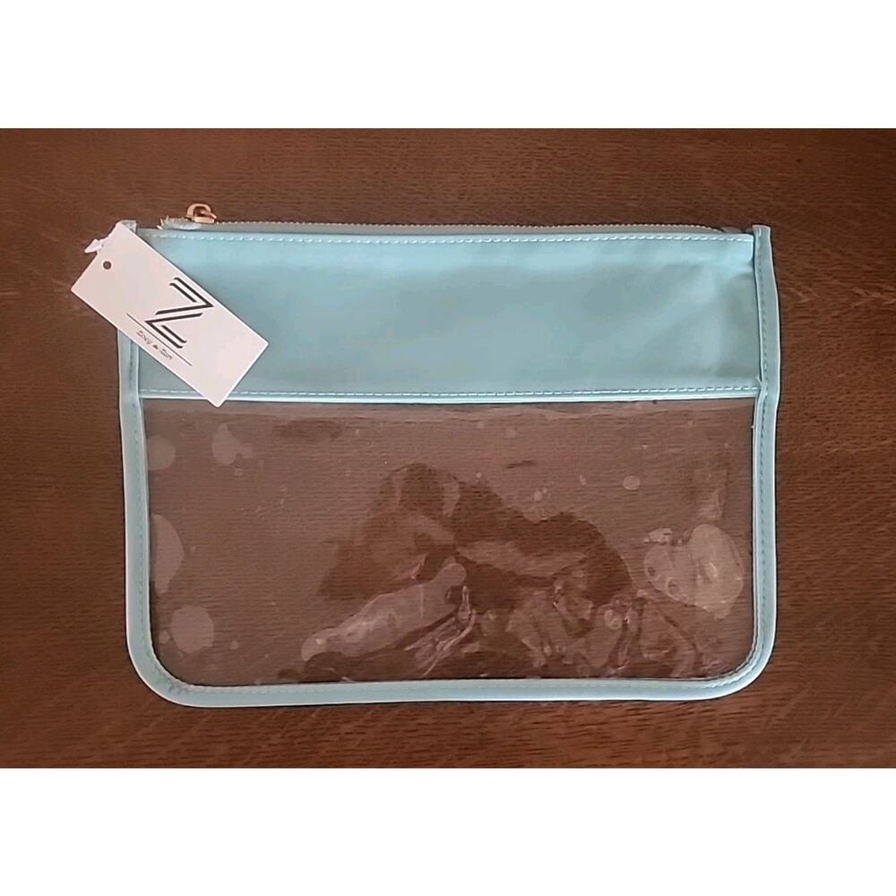 Zoey & Zuri Green And Clear Make-up Bag